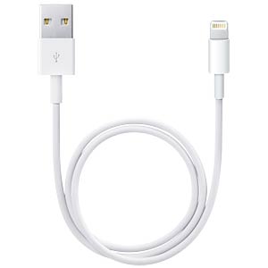 Apple Lightning to USB Cable (0.5 m) with a Lightning connector on one end and USB connector on the other, designed for fast and reliable charging and syncing.
