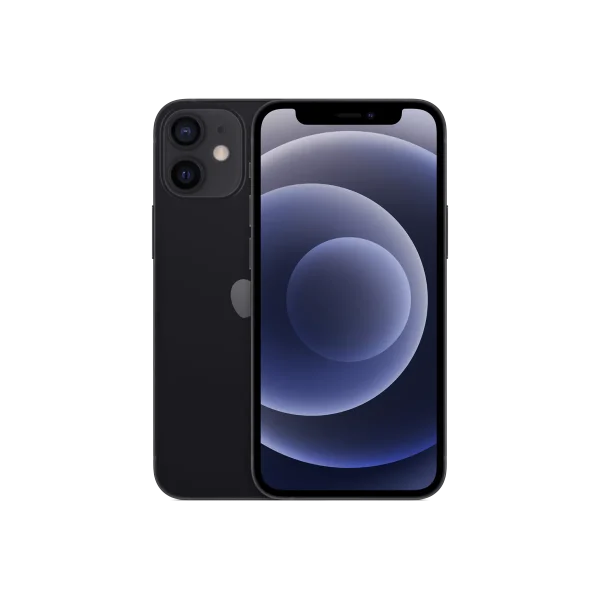 Apple iPhone 12 with 6.1-inch Super Retina XDR OLED display in front view showcasing its sleek design.